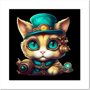 Steampunk Cat Steampunk Kitten Lovers For Women & Men Posters and Art